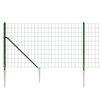 vidaXL Wire Mesh Fence with Spike Anchors Green 2.6x82.0'