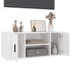 vidaXL TV Cabinet White Engineered Wood TV Cabinet Rectangular Modern