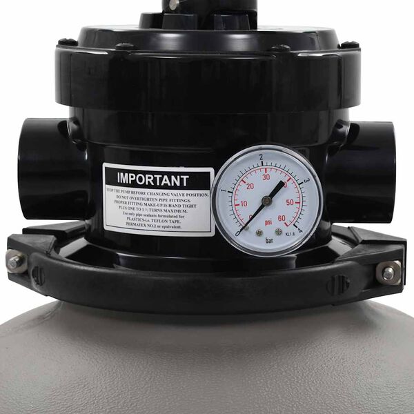 vidaXL Pool Filter Grey High-density polyethylene 14-inch Durable