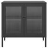 vidaXL Sideboard Black Powder-coated steel, fluted glass Medium