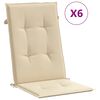 vidaXL Reclining Garden Chair Set of 6 Teak Wood and Beige