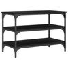 vidaXL Shoe Bench Black Engineered Wood, Metal Medium Adjustable Feet