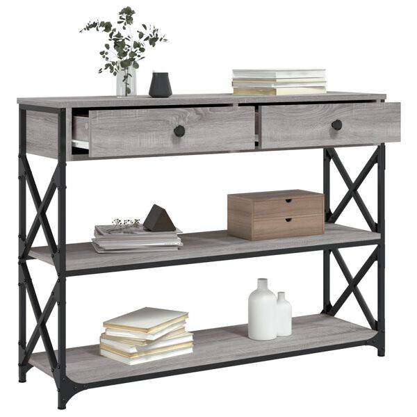 vidaXL Console Table Grey Sonoma Engineered wood 39.4 x 11.0 x 29.5 in