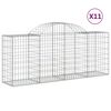 vidaXL Gabion Basket Set of 11 Silver Galvanized Iron Large
