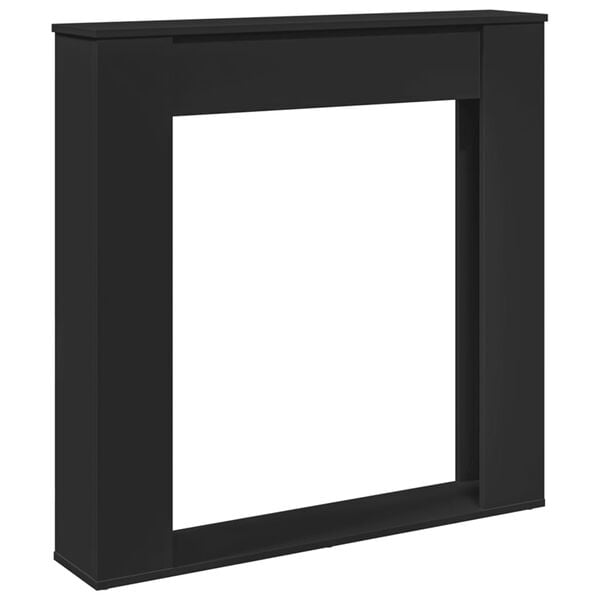 vidaXL Fireplace Surround Black 39.4x7.9x39.4" Engineered Wood