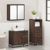 vidaXL Bathroom Furniture Set Brown Oak Engineered wood, metal, glass