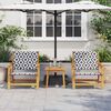 vidaXL Garden Chairs with Table 3 pcs Black 17.7" x 17.7" x 15.7