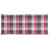 vidaXL Patio Chairs 2 pcs Red Check Pattern Cushions Solid Teak Wood