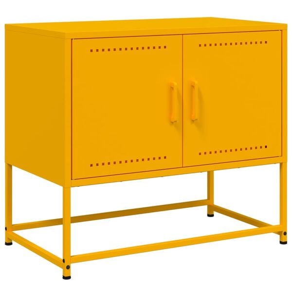 vidaXL TV Cabinet Mustard Yellow Steel Standard TV Cabinet Rectangular