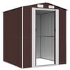 vidaXL Garden Shed Dark Brown Galvanized Steel Large Garden Shed