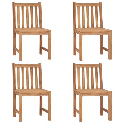 vidaXL Patio Chairs 4 pcs with Cushions Solid Teak Wood