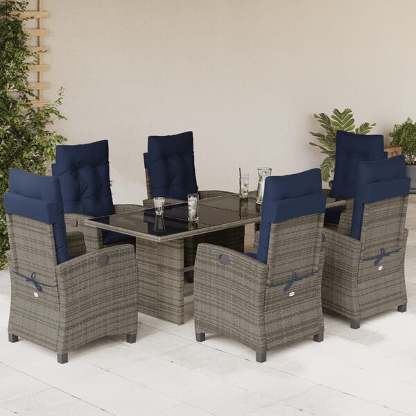 vidaXL Garden Dining Set Grey