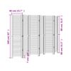 vidaXL Room Divider 6 Panels Black Solid Wood Paulownia