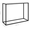 vidaXL Console Table White and Black Tempered Glass, Powder-Coated Steel