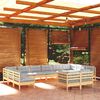 vidaXL Garden Lounge Set Gray Solid pine wood, polyester 12 Piece Set