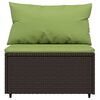 vidaXL Patio Lounge Set Brown with Green Cushions