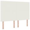 vidaXL LED Headboard with LED Strip Lights Manual Cream 56.7 in fabric