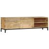 vidaXL TV Stand Natural Mango Wood Solid Mango Wood and Iron Standard
