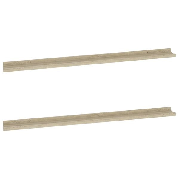 vidaXL Wall Shelf Set of 2 Sonoma Oak MDF Medium Wall Mounting