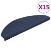 vidaXL Stair Mat Set of 15 Blue 95% Polyester, 5% Polypropylene Medium