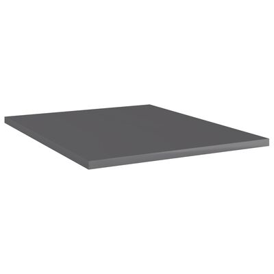 vidaXL Bookshelf Boards 4 pcs High Gloss Gray 15.7"x19.7"x0.6" Chipboard
