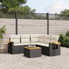vidaXL Garden Sofa Set Black and cream