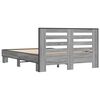 vidaXL Bed Frame Gray sonoma Engineered wood, metal, plywood Double