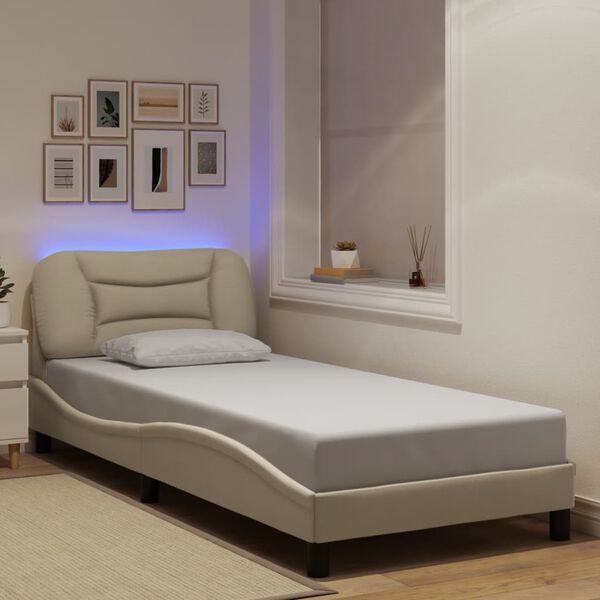 vidaXL Bed Frame Cream