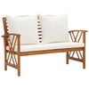 vidaXL Garden Lounge Set Cream White, Natural Wood Solid Acacia Wood Tough