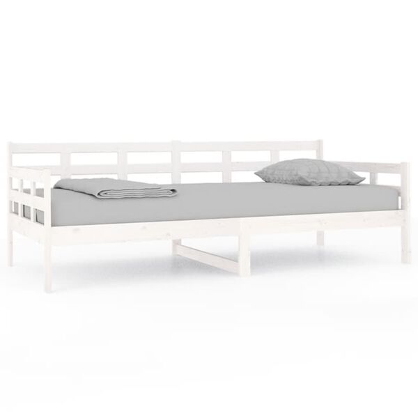 vidaXL Day Bed White Solid pine wood 35.4 x 78.7 in
