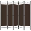 vidaXL 5-Panel Room Divider Brown 78.7"x70.9"