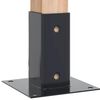 vidaXL Post Bases Square 12 pcs Anthracite 2.40x2.40" Powder-coated Steel