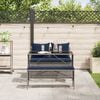 vidaXL 3 Piece Patio Dining Set with Cushions Gray Poly Rattan