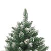 vidaXL Christmas Tree Green and white PVC, steel 82.7 in