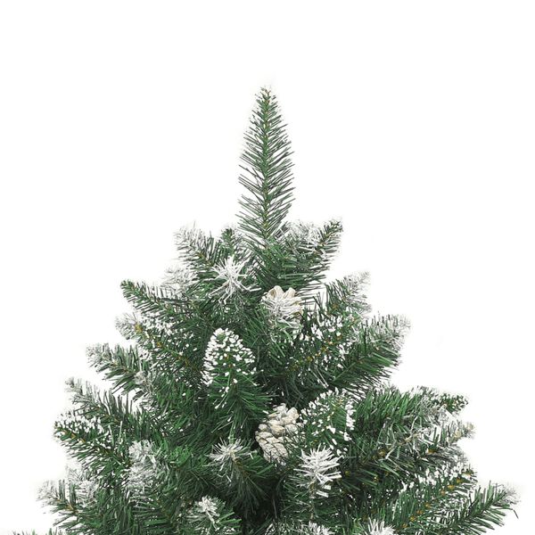 vidaXL Christmas Tree Green and white PVC, steel 82.7 in