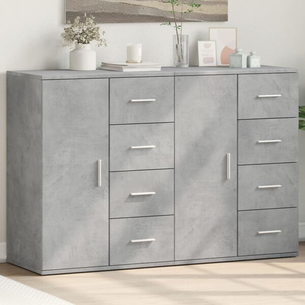 vidaXL Sideboard Concrete Grey Manufactured Wood Medium Sideboard