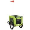 vidaXL Pet Bike Trailer Green, Black Oxford fabric, Iron, PVC Durable