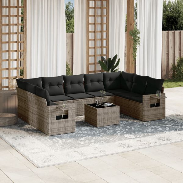 vidaXL Garden Sofa Set Grey