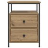 vidaXL Bedside Cabinet Set of 2 Artisan oak Engineered wood, metal