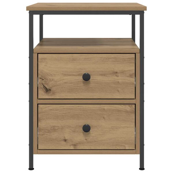 vidaXL Bedside Cabinet Set of 2 Artisan oak Engineered wood, metal