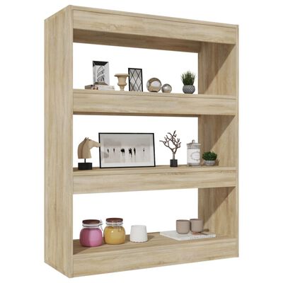vidaXL Book Cabinet/Room Divider Sonoma Oak 31.5"x11.8"x40.6" Engineered wood