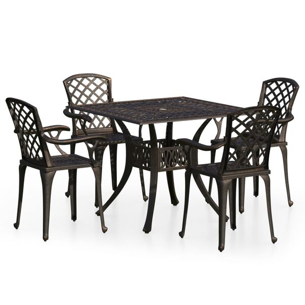 vidaXL Bistro Set Bronze Cast Aluminum Standard Durable Bistro Set