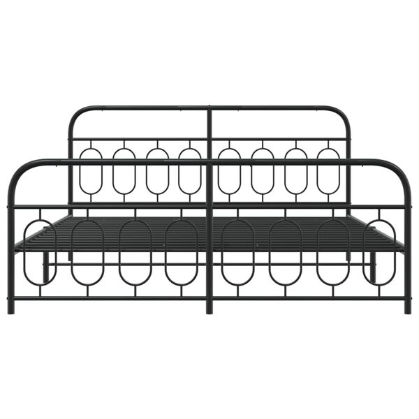 vidaXL Bed Frame Black Steel Full Rectangular Modern Durable