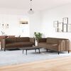 vidaXL Sofa Set Brown Fabric (100% polyester), Plywood, Solid wood
