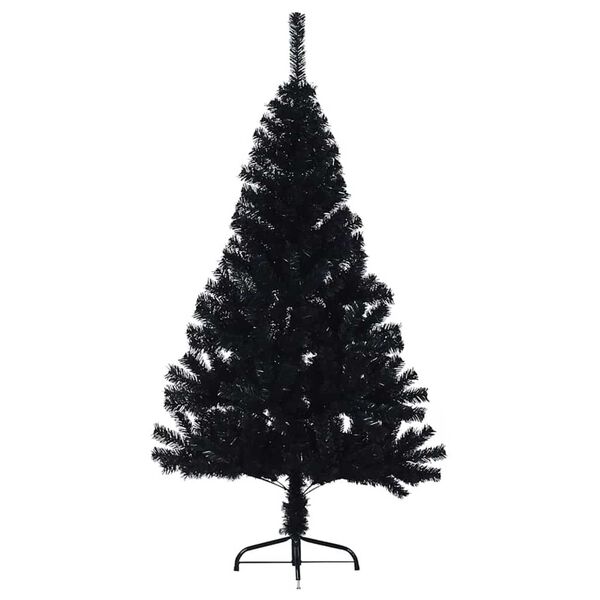 vidaXL Artificial Pre-lit Christmas Tree with 150 LEDs Black 59.1" PVC