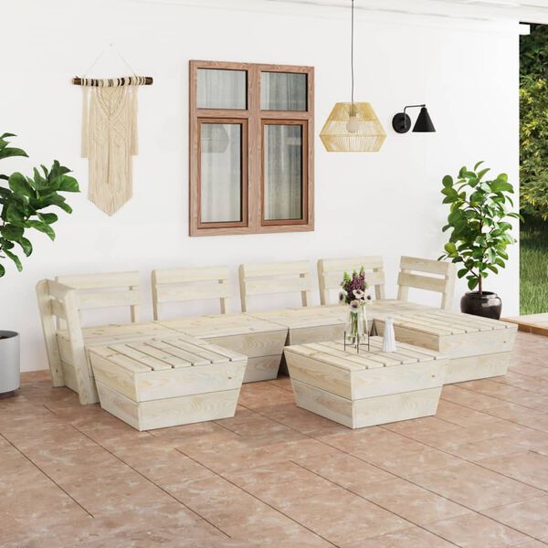 vidaXL Garden Lounge Set Natural wood Treated spruce wood Standard