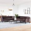 vidaXL Sofa Set Dark Brown 100% polyester, plywood, solid wood Medium