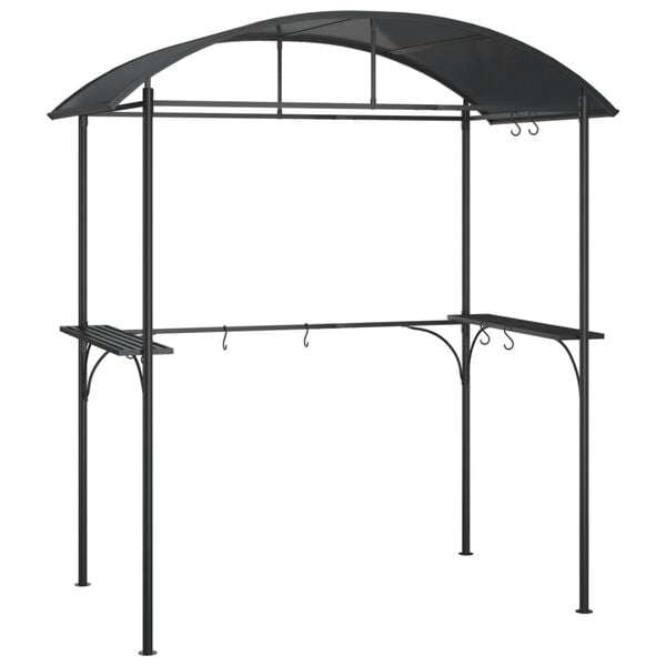 vidaXL Bbq Gazebo Anthracite Steel, PC board 86.6 x 45.3 x 90.6 in Hooks
