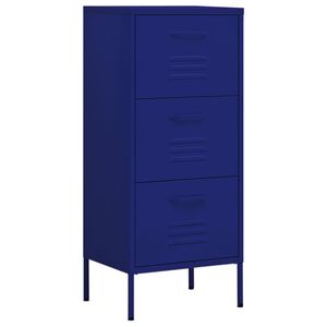 vidaXL Storage Cabinet Navy Blue Steel Medium Adjustable Feet