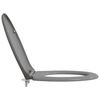 vidaXL Toilet Seat Grey 17.64 x 14.69 x 1.65 in Duroplast